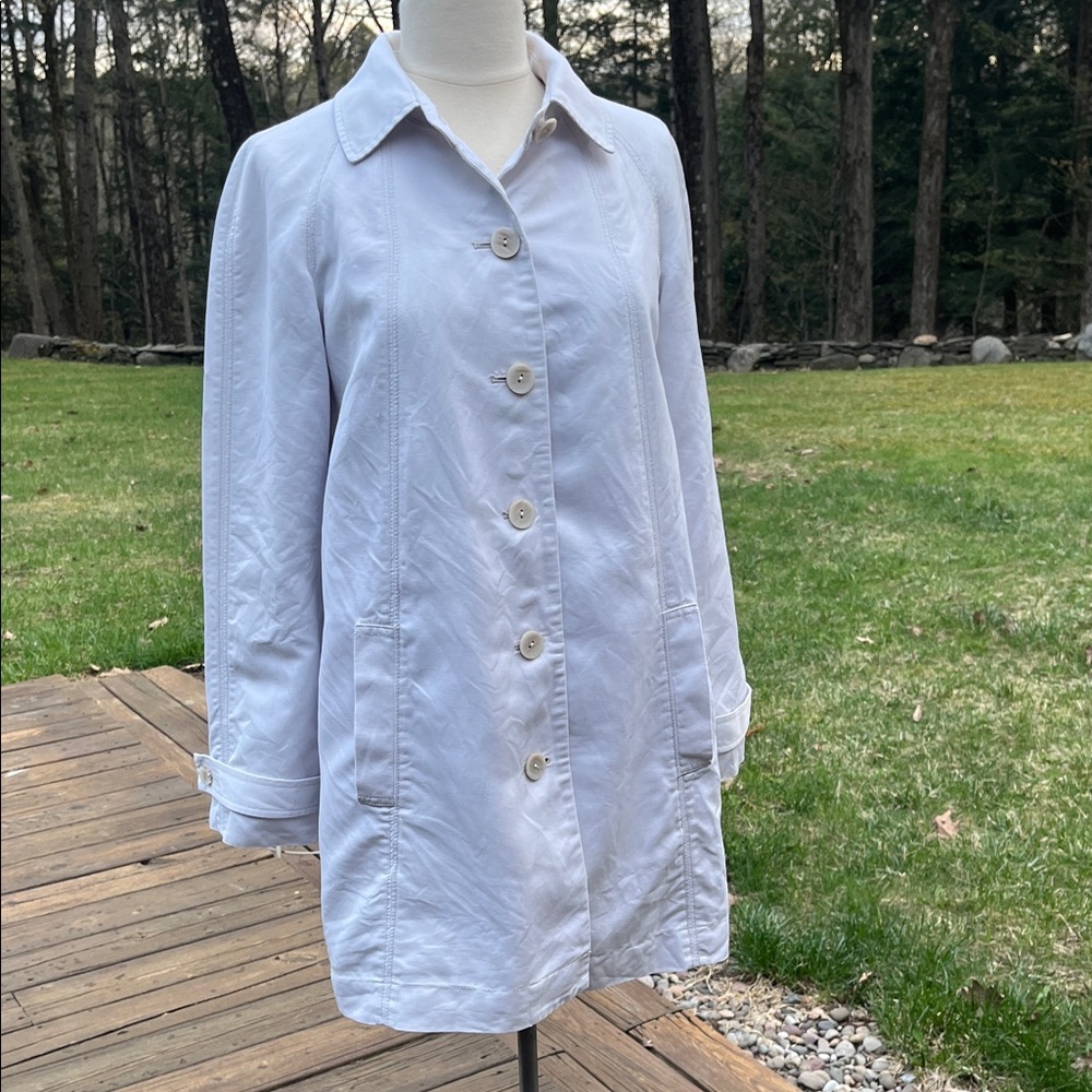 J. Jill Collared A line Coat, linen cotton blend